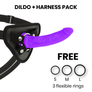 Kit Arnés + Dildo DELTA CLUB 17 cm — Silicona Púrpura